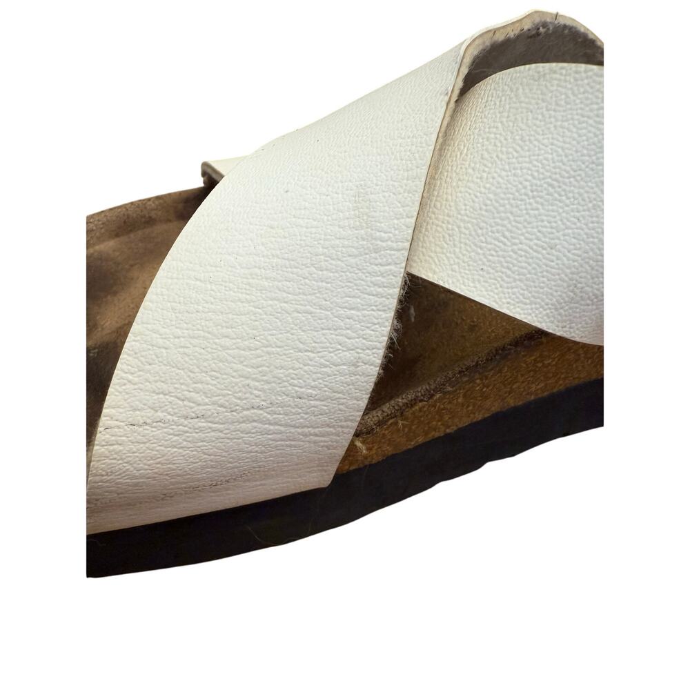 Betula by Birkenstock Leather Criss Cross Slide Sandals Women’s Size 9 White - Picture 6 of 11